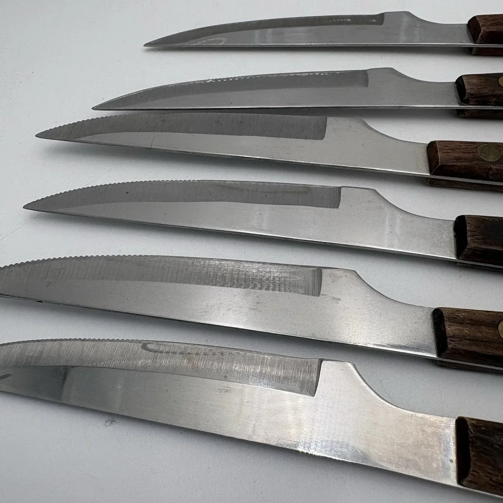 6 St. Regis Stainless Steel Steak‎ Knives Japan Retro MCM Design